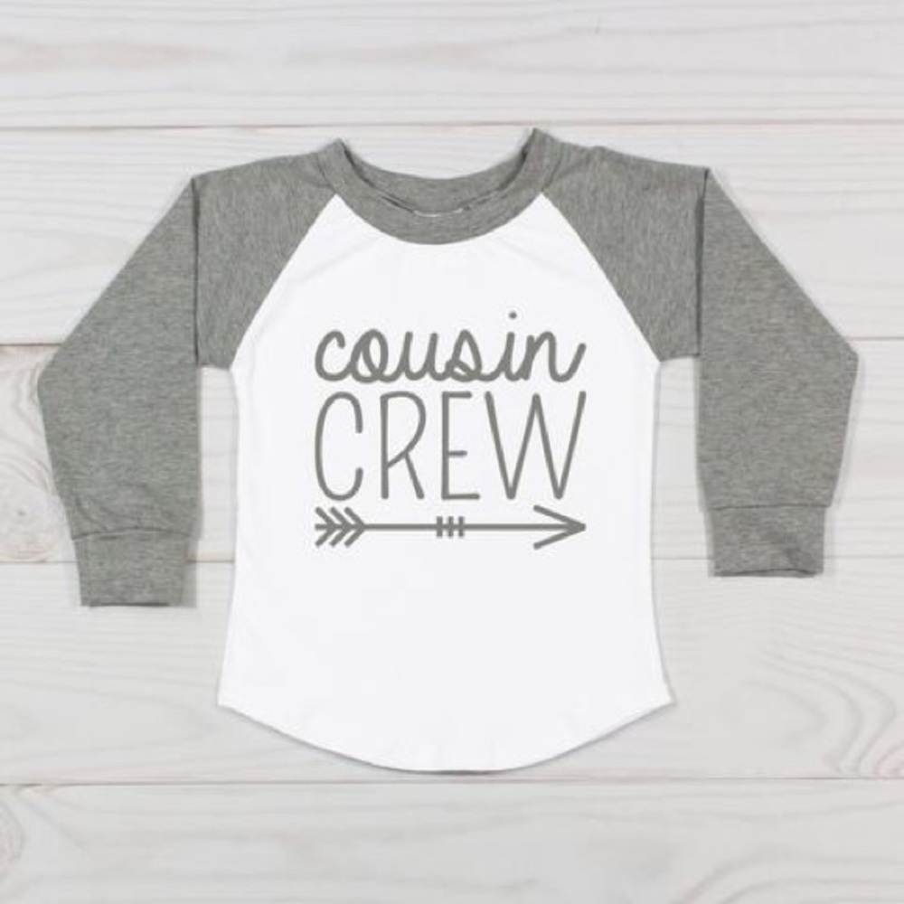 🆕Personalized Kids Cousin Crew Raglan Tees - Picture 4 of 9